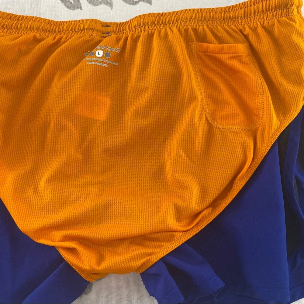 Brooks Running Shorts‎ Womens Large Blue Lined Lightweight Athletic